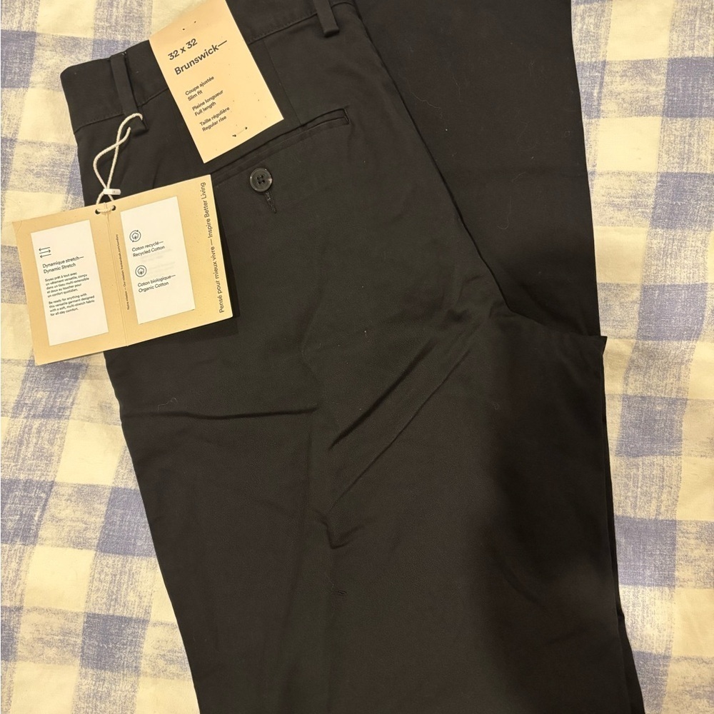 Frank And Oak Brunswick Slim Chino Pants Black 32x32 NWT Sustainable - Picture 8 of 8